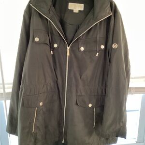 Michael Kors Olive/Army Green Zip-Front Utility Jacket